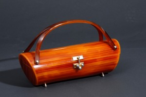 167. Myles Originals butterscotch schooner Lucite Handbag by Myles Originals showing at the Dixon Gallery and Gardens