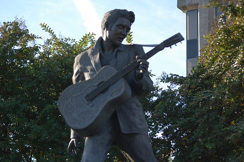 Elvis Statue on Beale Street, Memphis, Tenn. Elvis in his rocker stance on Beale Street.