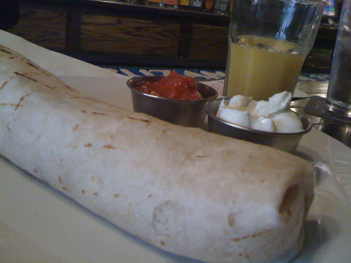 Breakfast burrito, Bardog Tavern, Memphis, Tenn. Breakfast burrito, Bardog Tavern, Memphis, Tenn.