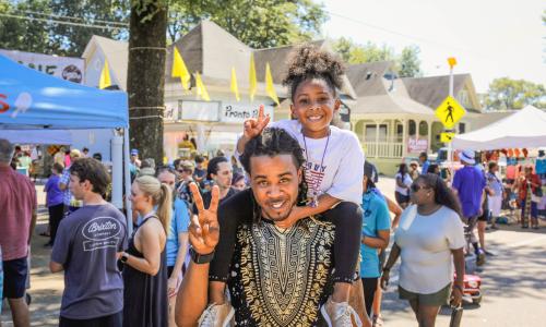 Dad and Daughter at Cooper Young Fest
