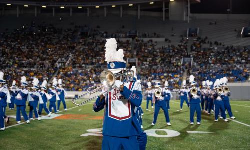 Band on Liberty Bowl Field