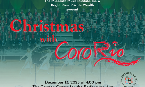 Event Graphic for Christmas with CoroRio on December 13th at The Cannon Center for the Performing Arts.