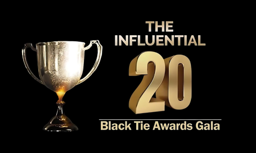 5th Year Celebration of The Influential 20 Black Tie Awards Gala Graphic