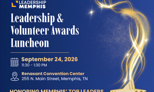Leadership Memphis Leadership & Volunteer Awards Luncheon graphic for September 24, 2026 at the Renasant Convention Center