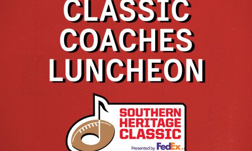 Southern Heritage Classic Coaches Luncheon graphic with Southern Heritage Classic Presented by FedEx logo