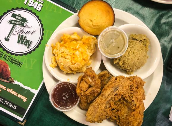 Fried Chicken with dressing from Four Way 