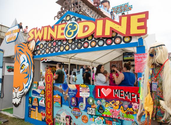 Booth at World Championship Barbecue Cooking Contest 