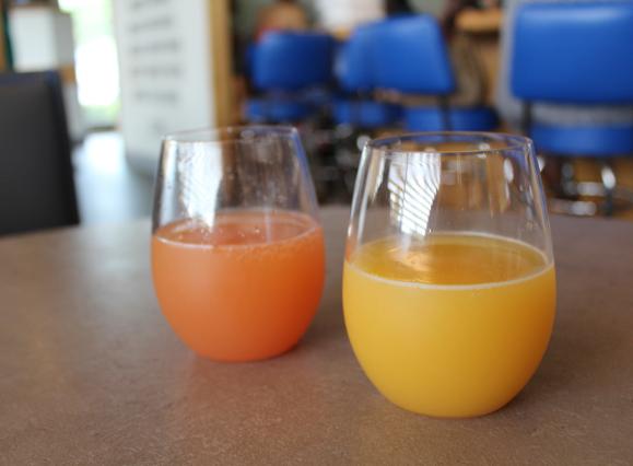 two glasses of mimosas