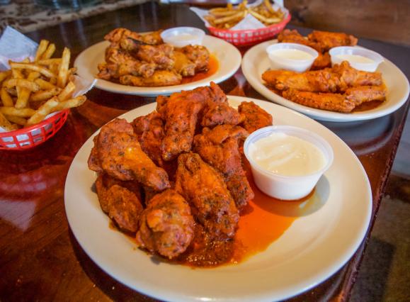plate of zydeco hot chicken wings at Bayou 