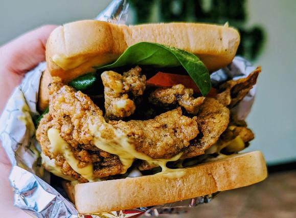 mushroom burger plant based heat