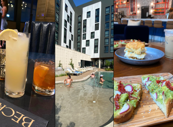 montage photo of hotel staycation at centric and caption