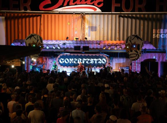 band plays in front of Gonerfest crowd