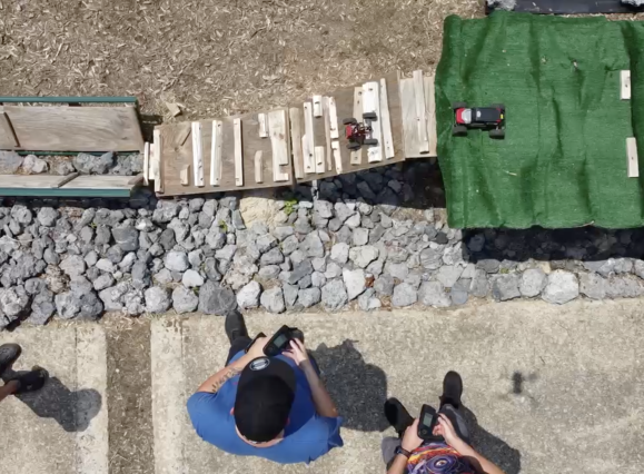 aerial shot of RC track