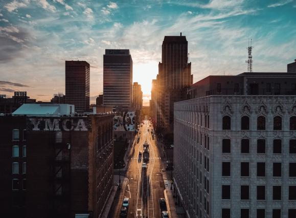 downtown memphis beauty skyline shot