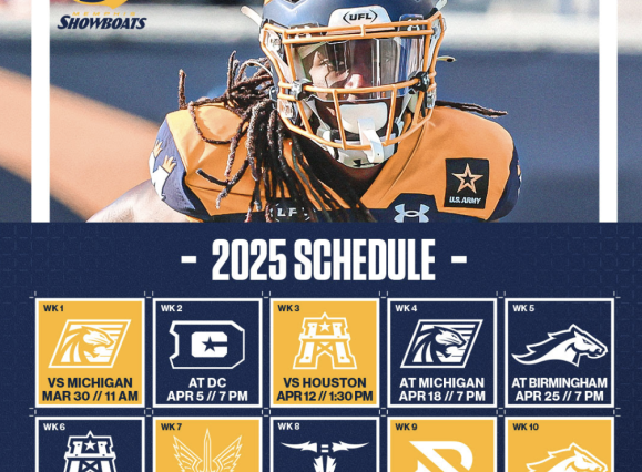 graphic of memphis showboats schedule