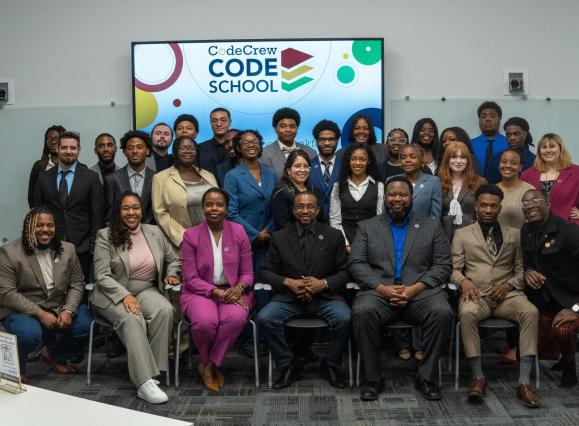 CodeCrew team sits for group photo