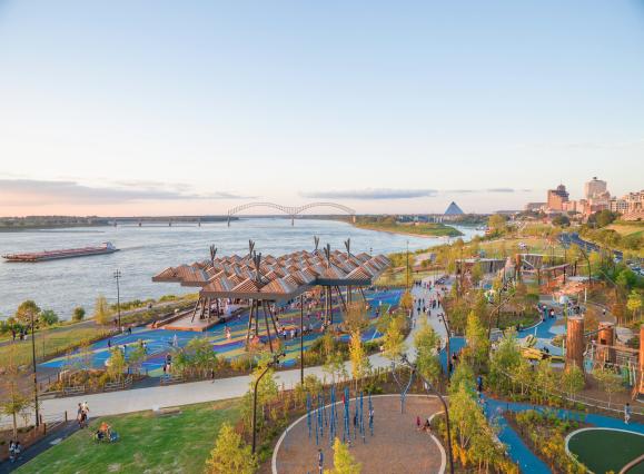 ariel view of tom lee park