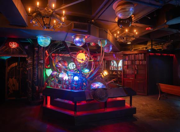 futuristic lights display inside BVO Baron Von Opperbean
