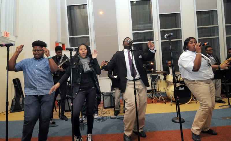 four Stax Academy students singing