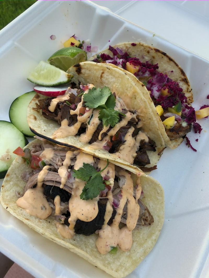 three street style tacos