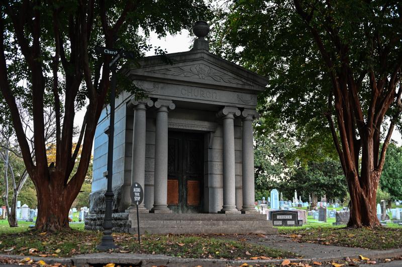 Robert Church's mausoleum at cemetery