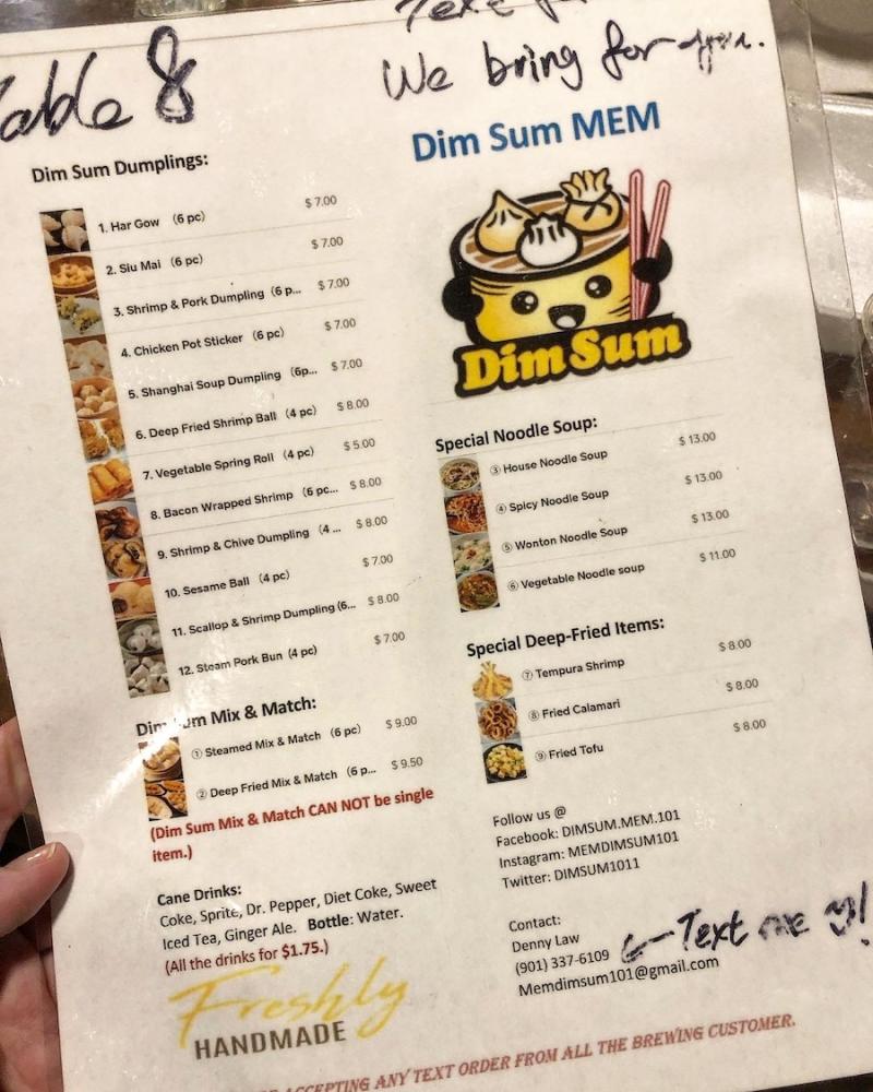 dim sum food truck menu