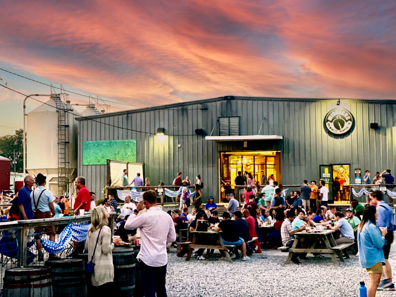 wiseacre taproom at dusk