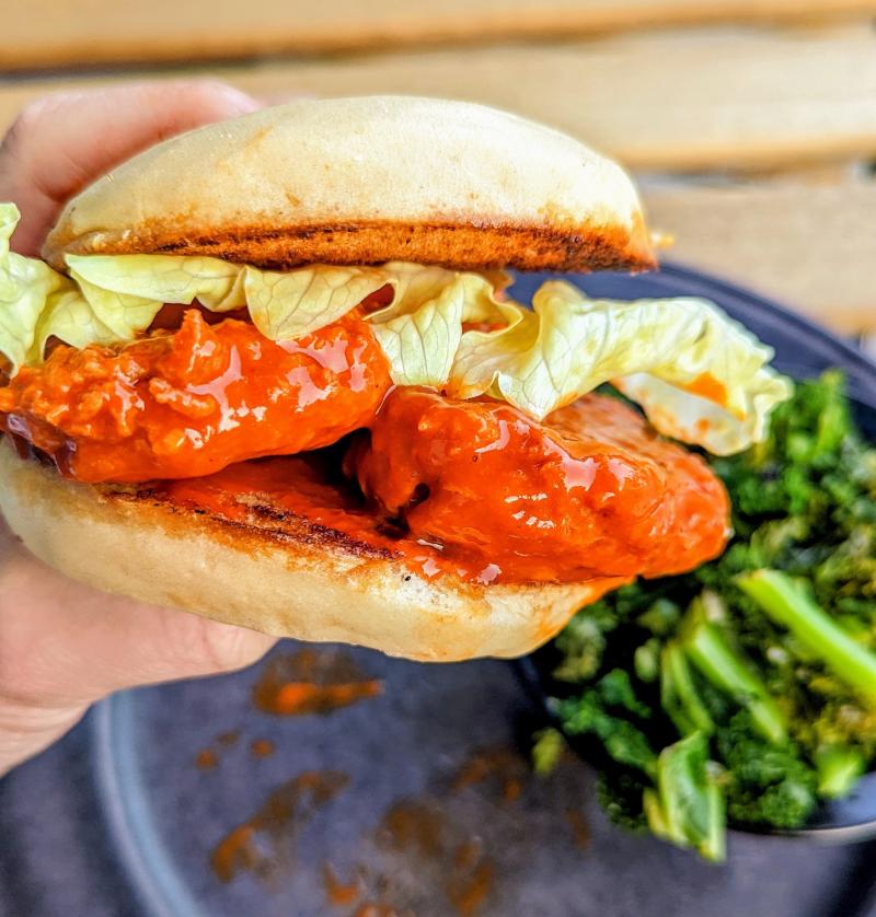 vegan buffalo sandwich from imagine vegan