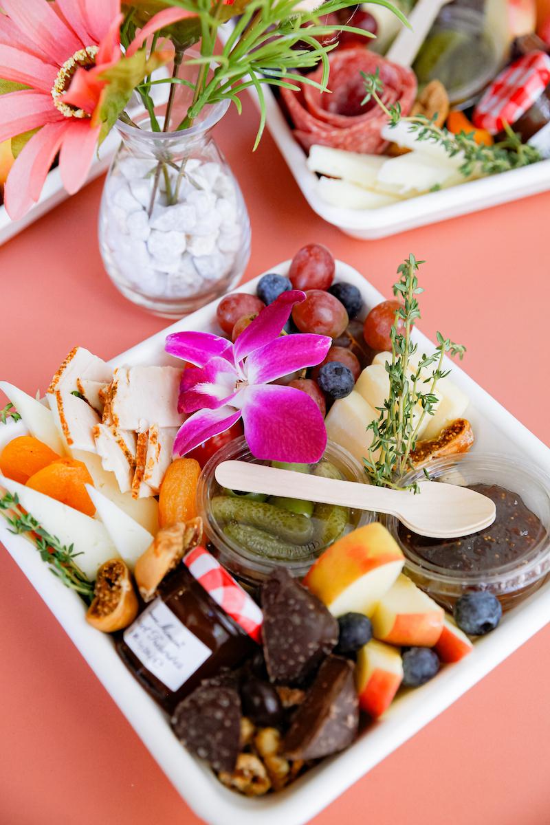 snack board with chocolate