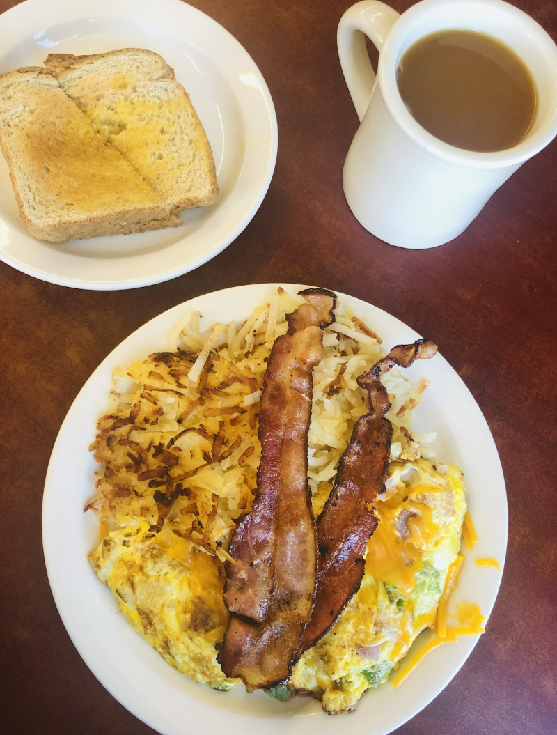 bacon omelette at barksdale