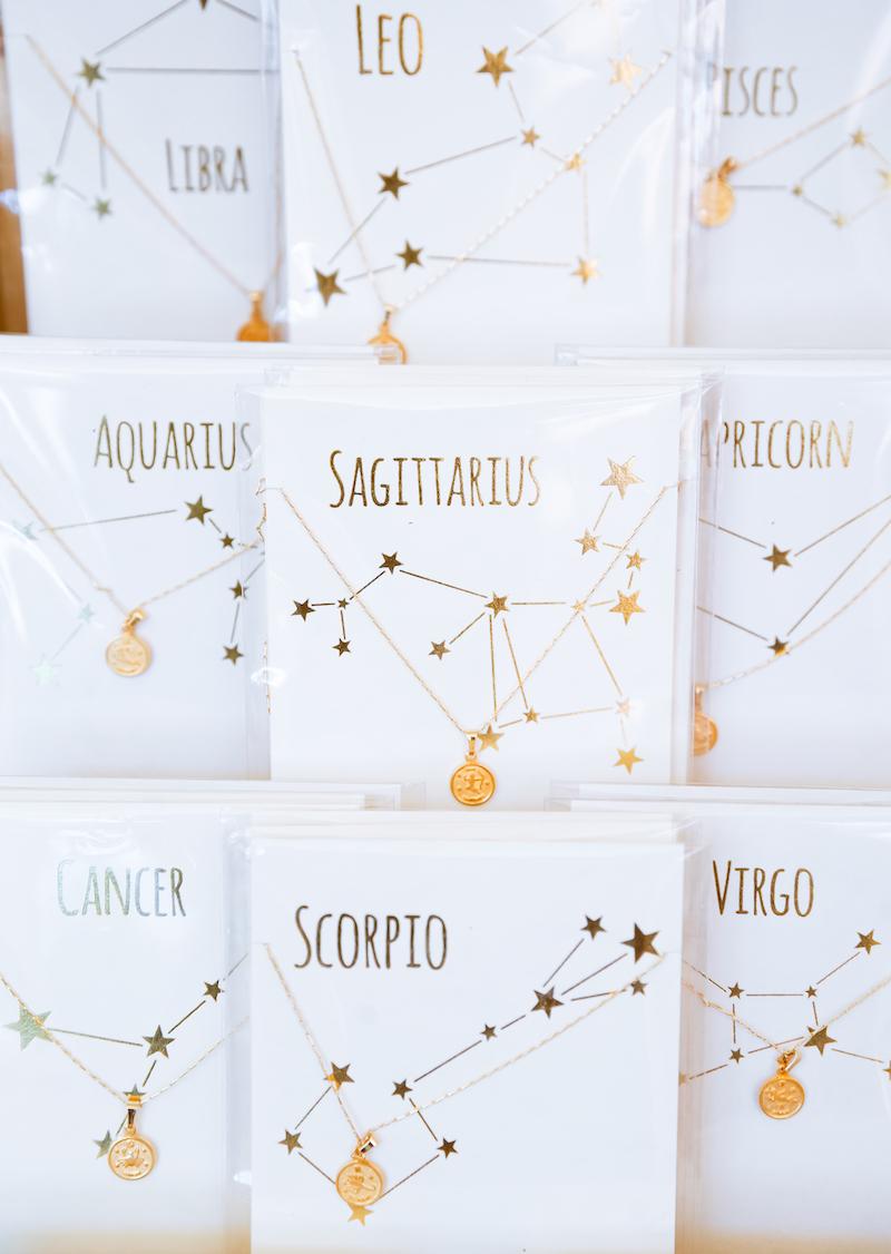 paper and clay zodiac necklace