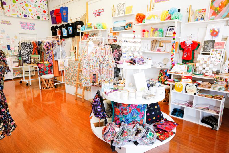 boutique shop with clothes and accessories