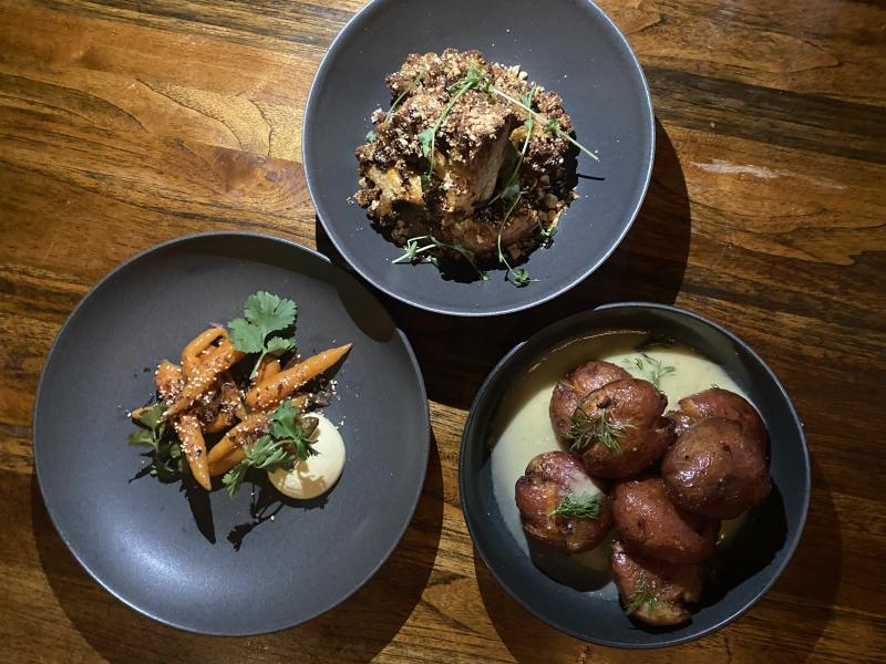 Food from The Lobbyist - carrots, potatoes and cauliflower