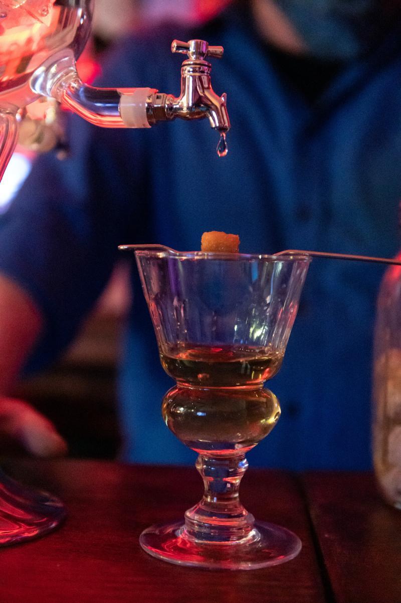 Absinthe being served in traditional format at Memphis Whistle