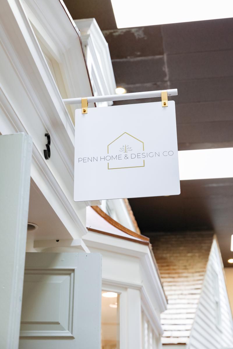 Penn home and design store sign