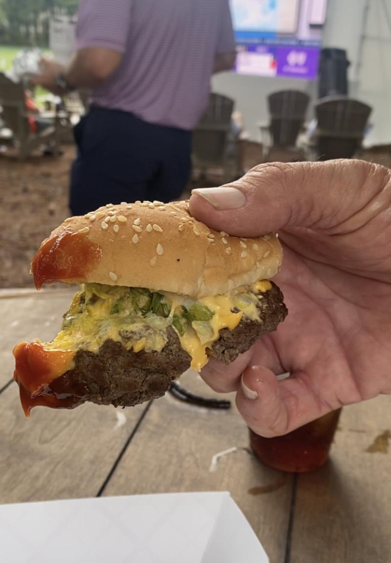 burger cut in half