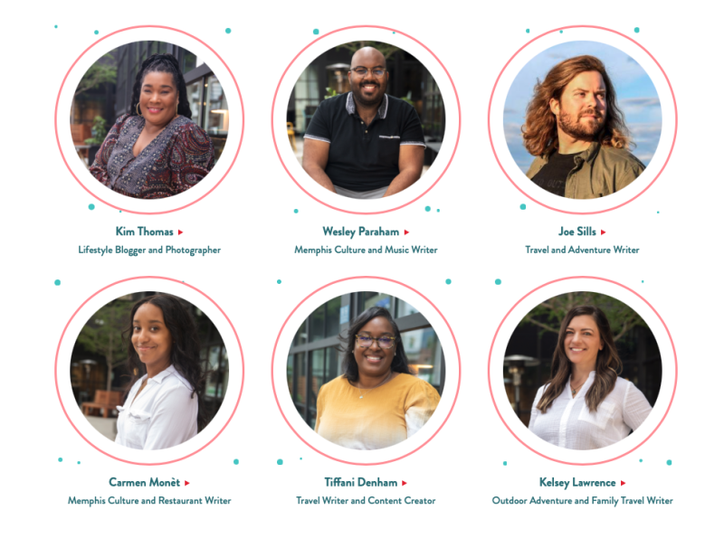screenshot of web page that shows individual contributor photos and bios