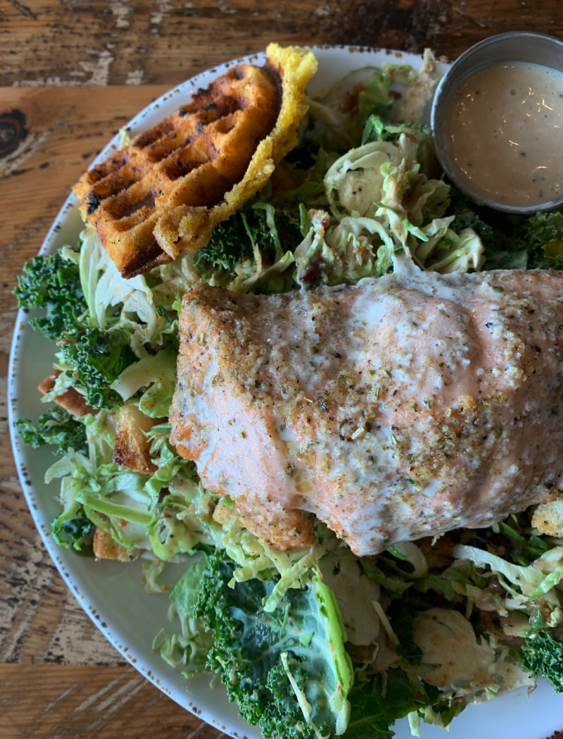 wolf river brisket salad with salmon
