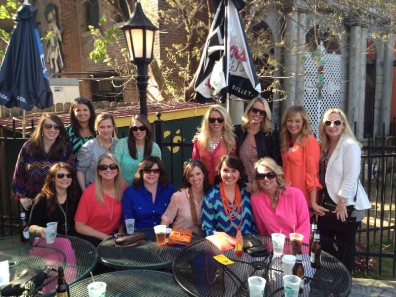 group of women pose outside at silky