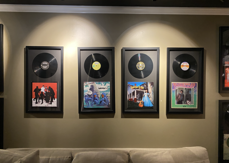 records on wall of American Recording Studio