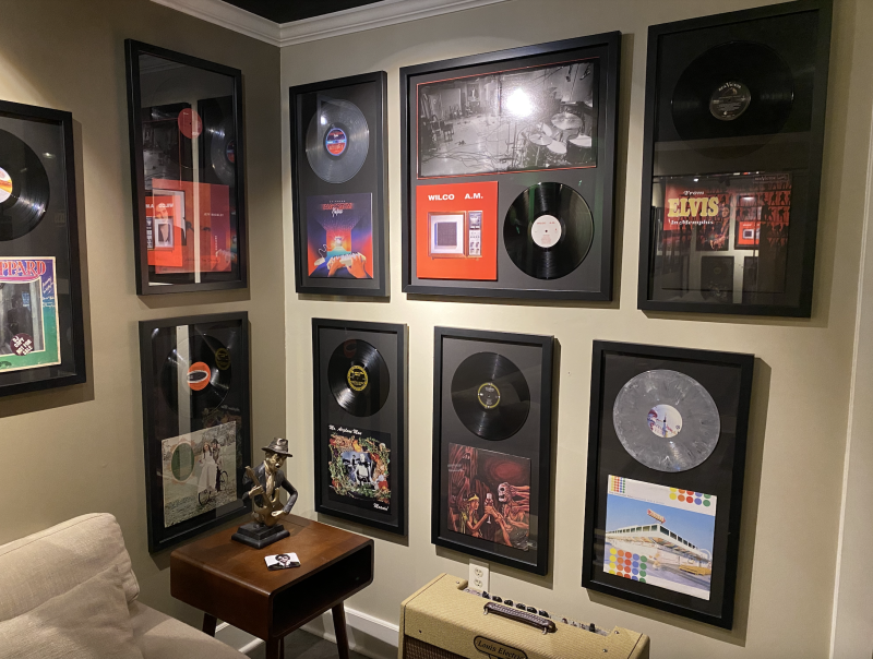 more records and album covers line the wall at American Recording Studio