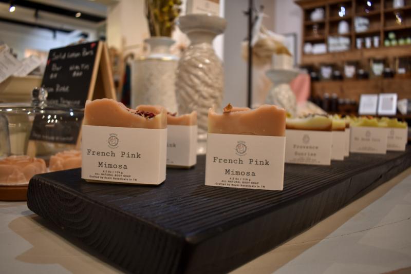 up close view at handcrafted soaps