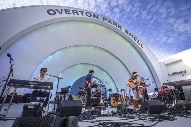 A band plays The Overton Park Shell in downtown Memphis.