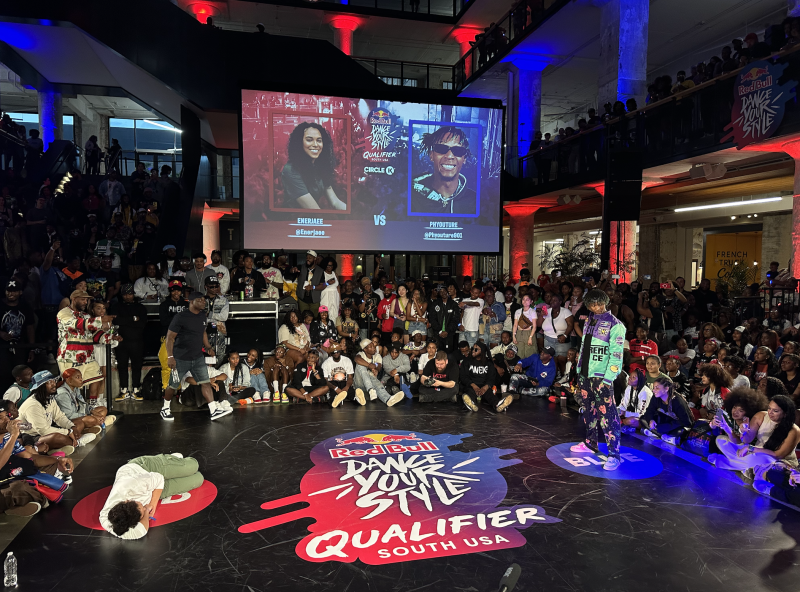 two dancers prepare to compete at Red Bull dance competition