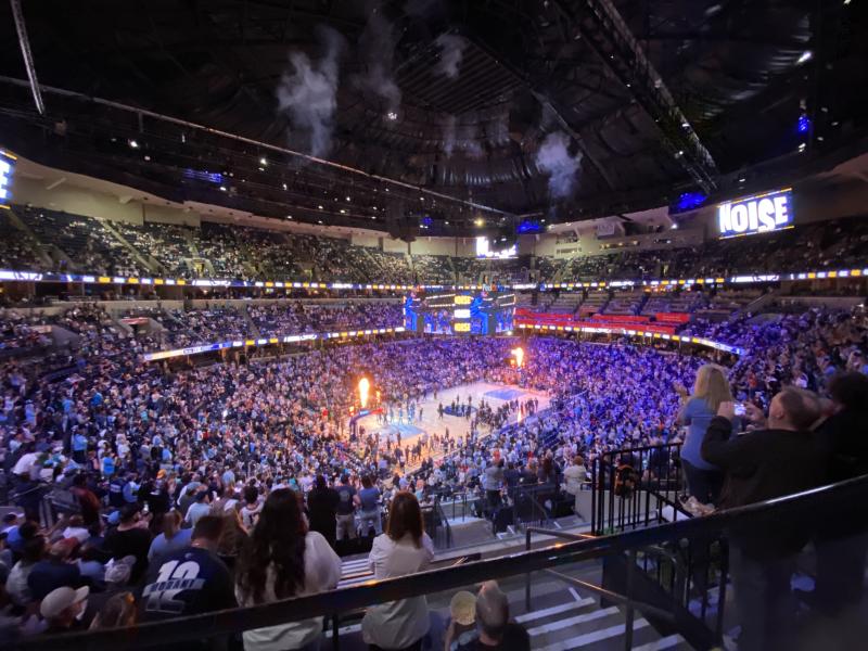 inside FedEx Forum wide shot of fans and court during grizzlies opening night