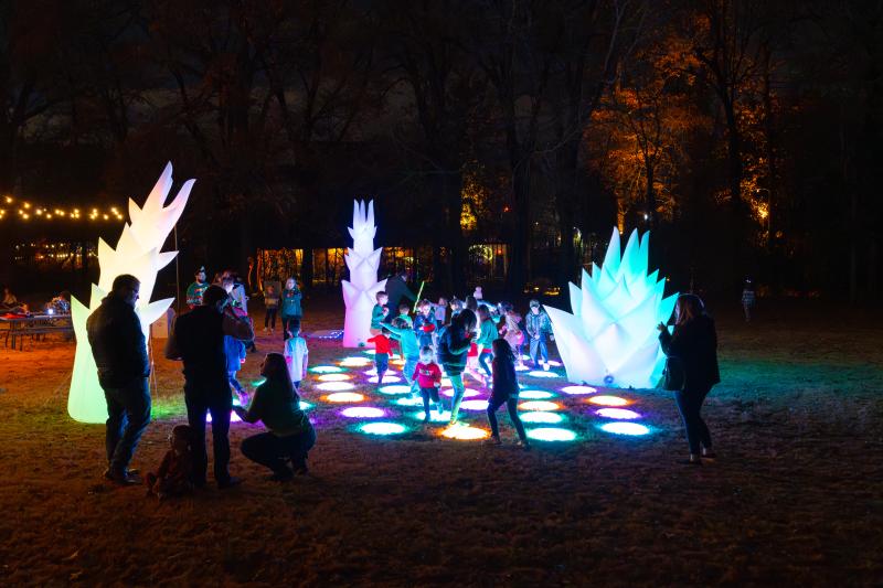 kids area with lit up circles