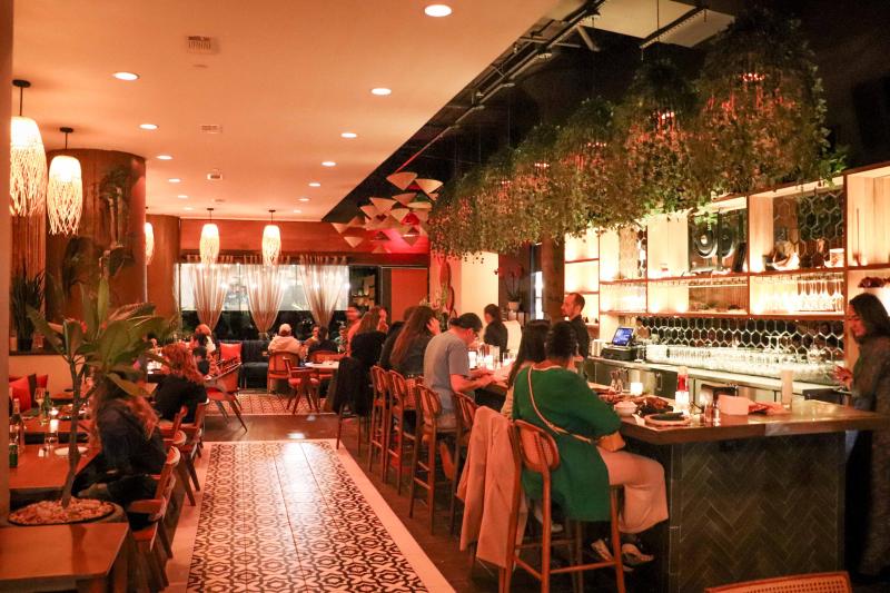 dining room and bar space of Bao Toan