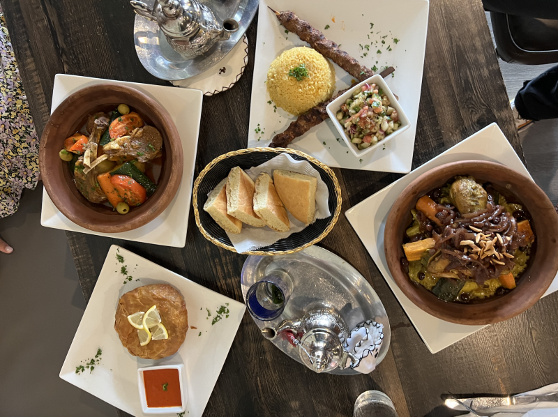 food spread on table