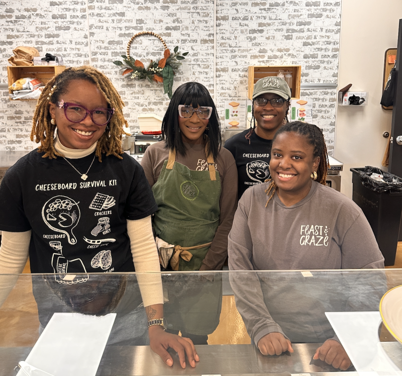 four ladies working at Feast and Graze