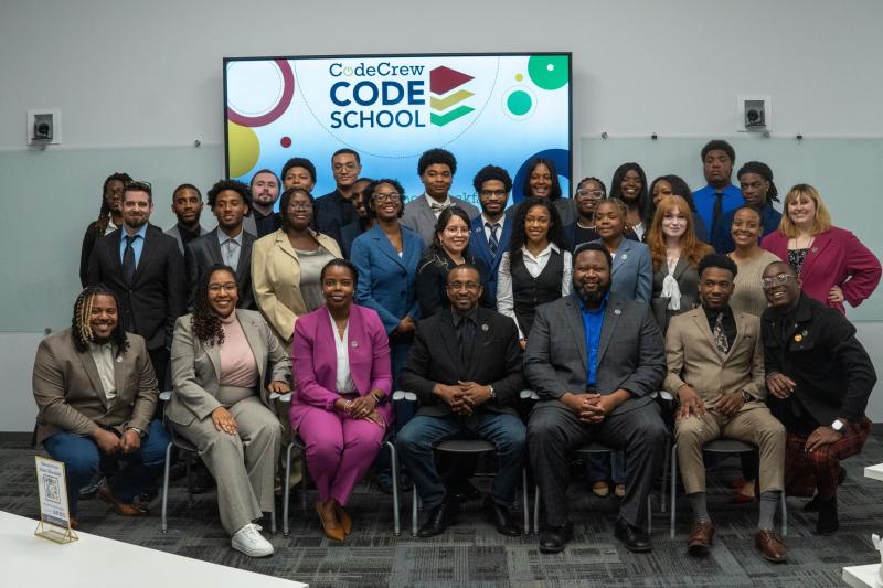 CodeCrew team sits for group photo